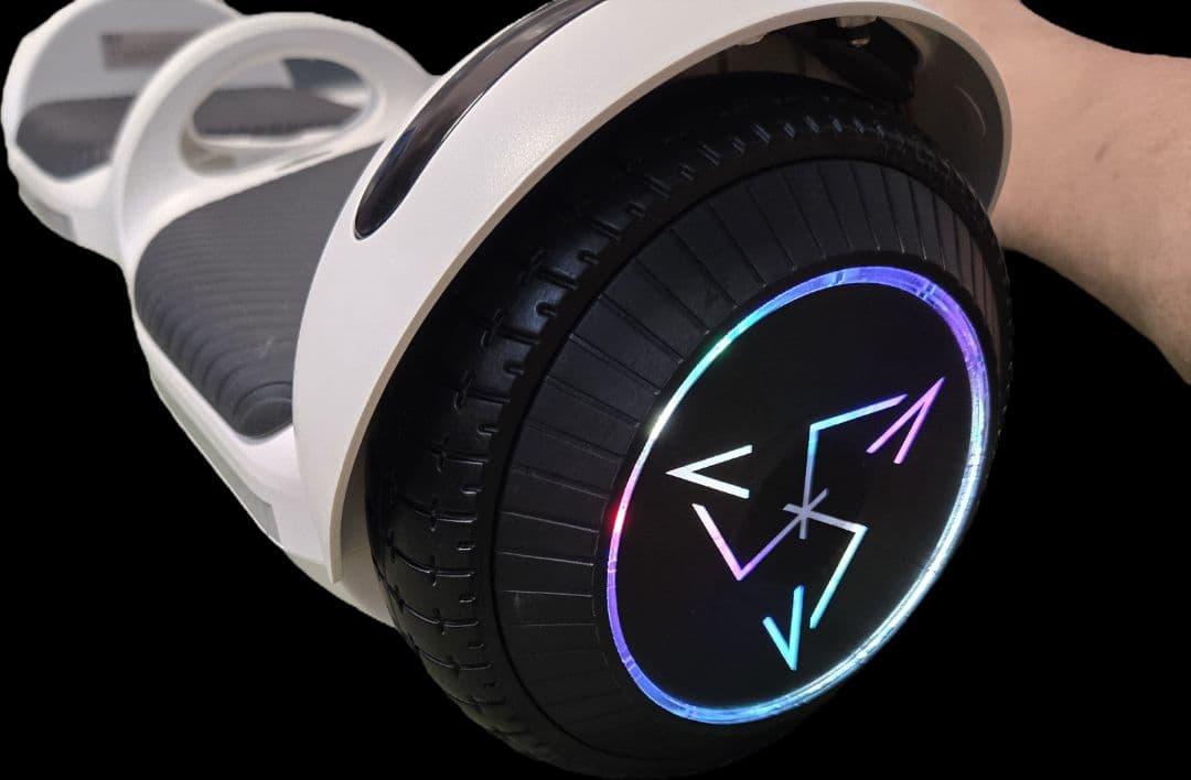 White Electric Skateboard with LED Lights